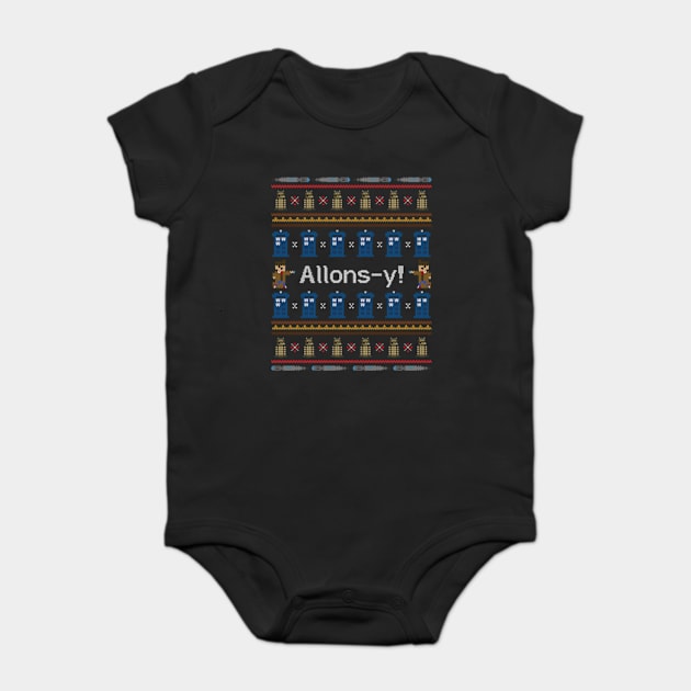 Allons-y, It's Christmas! Baby Bodysuit by Plan8